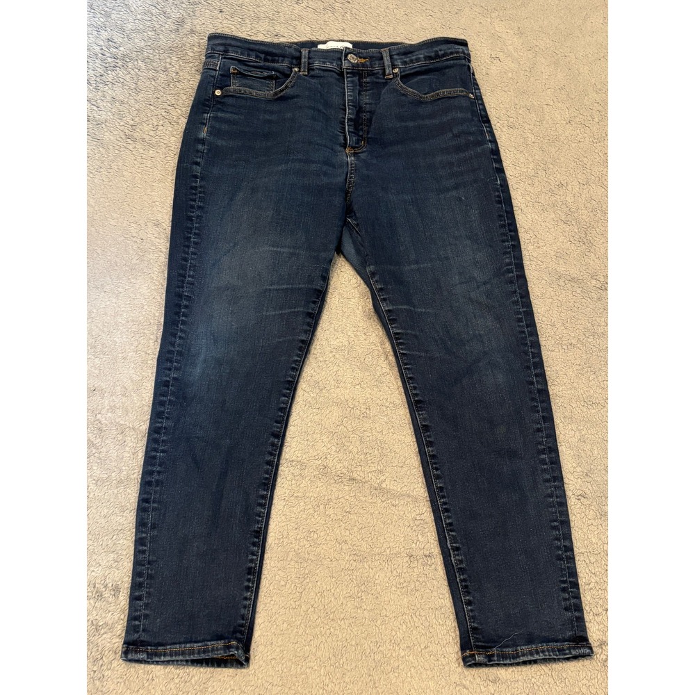 LOFT The Skinny Jeans Womens 31/12P Dark Wash High Rise Stretch Denim